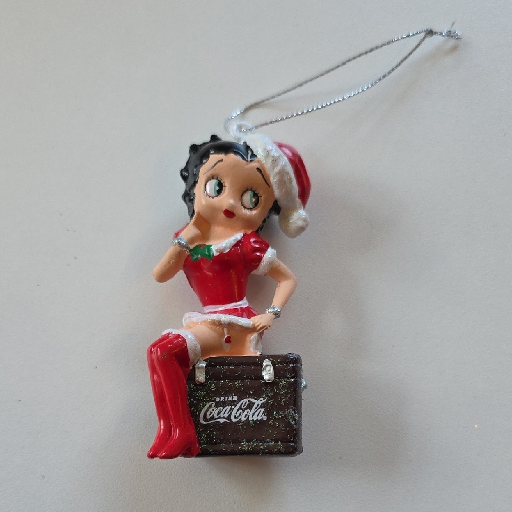 Coca-Cola Betty Boop Holiday Ornament with Red and White Accents